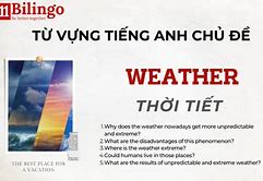 Những Câu Hỏi Tiếng Anh Về Thời Tiết